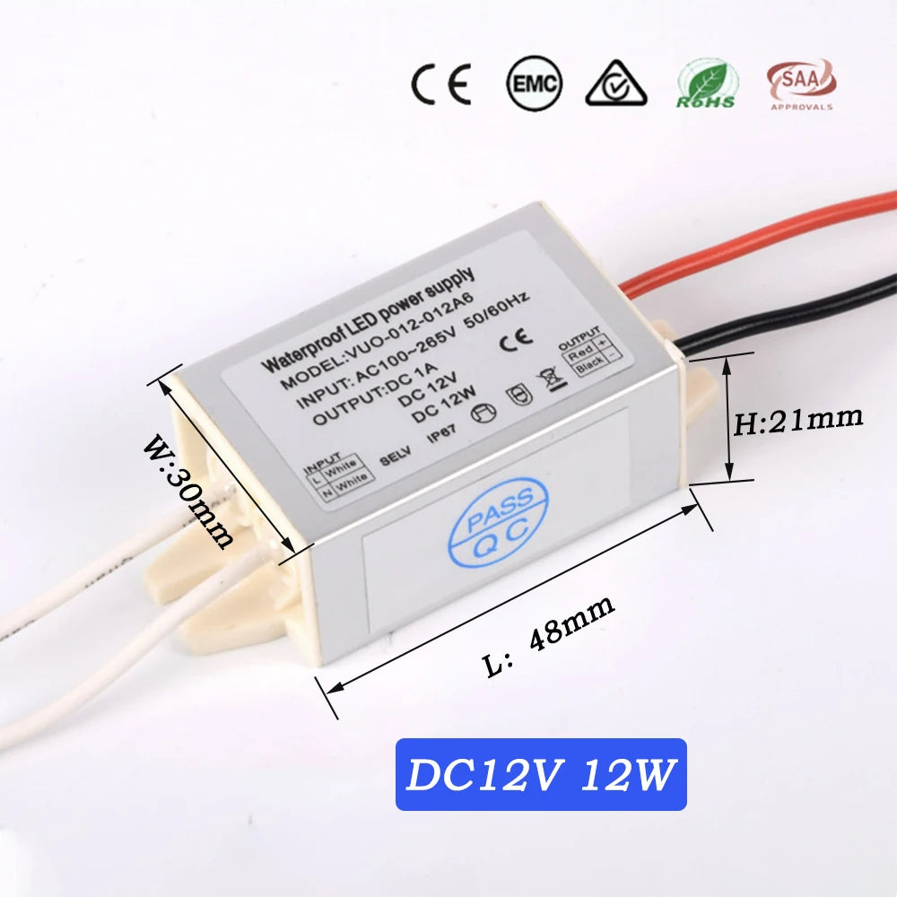 Indoor IP65 Recessed LED 1W Downlight, 12V Spotlight, Suitable for Ceiling/Stairwell/Hallway/Cabinet Lighting (Driver Included)