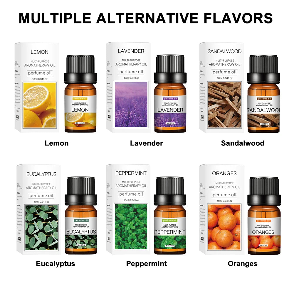 Water Soluble Essential Oil Set Aromatherapy TOP 6 Organic Blends for Diffuser Humidifier Perfume Oil Lavender Oranges