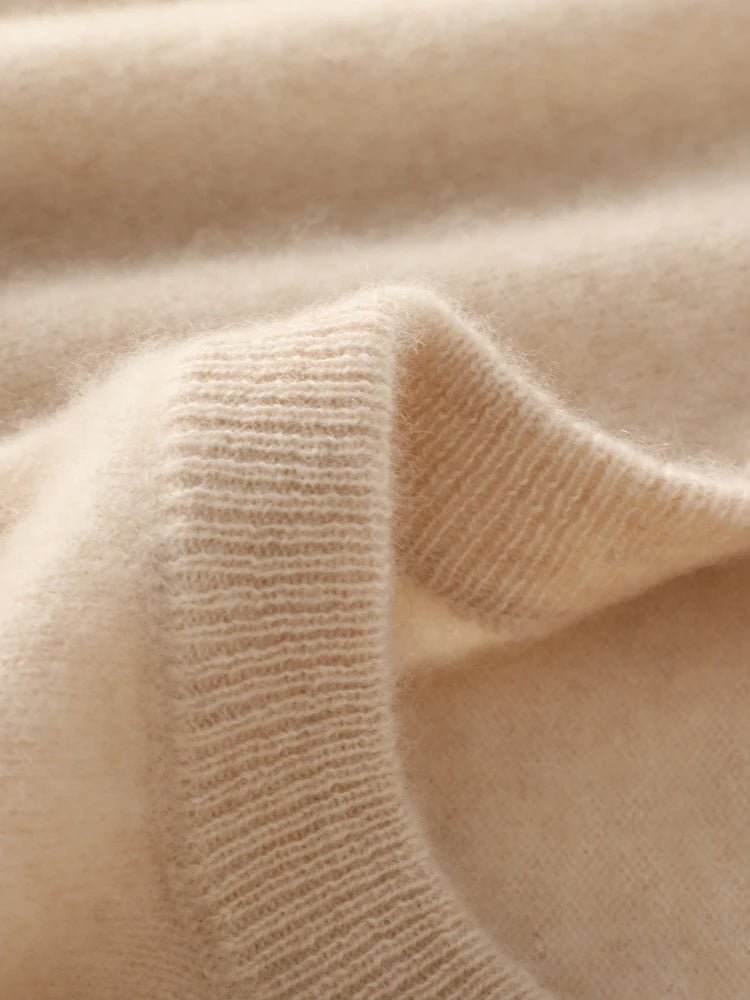 Autumn Winter Men O-neck 100% Merino Wool Pullover Cashmere Sweater Basic Casual Bottom Business Knitwear Soft Warm Clothing