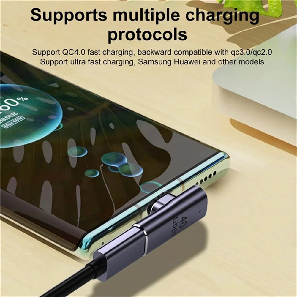 100W Type C Adapter OTG 40Gbps Magnetic Fast Data Transfer Tablet USB 4.0 Charging Converter for Phone Macbook Air Pro Laptop