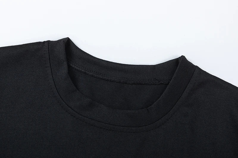 Summer Fashion Women's Short Sleeve T-shirt Letter Print Round Neck Solid Color European American Style 2026