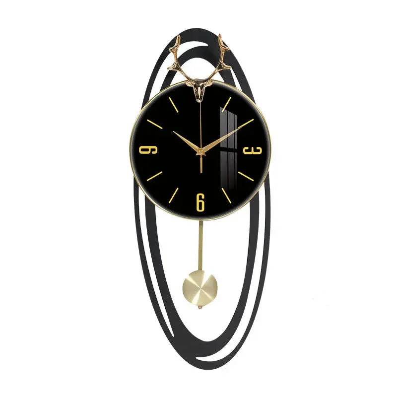 Creative trend home fashion wall hanging clock Modern simple light luxury living room atmosphere hanging clock wall decoration