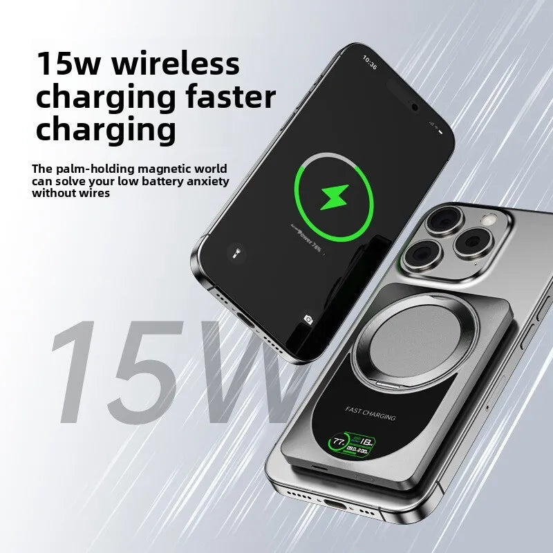 PD 20W Magnetic Power Bank 10000mAh 15W Wireless Portable Charger with Stand Powerbank for Magsafe for iPhone 16 15 Pro