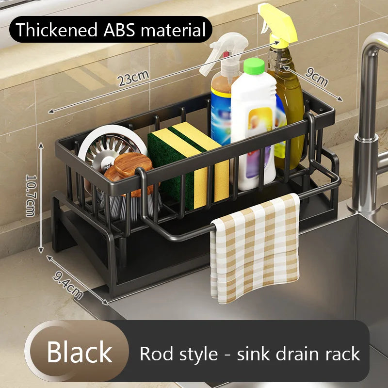 Kitchen Sink Drain Rack Organizer Sink Shelf Soap Sponge Holder Dishcloth Towel Rack Filter Basket Countertop Storage Spice rack