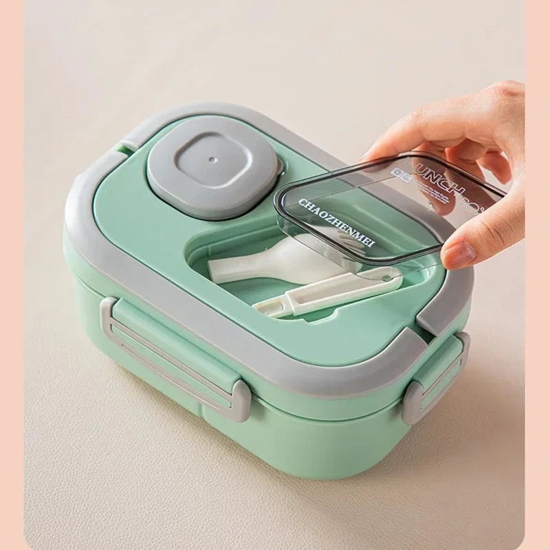 Portable Lunch Box Compartment Wheat Straw Bento Carrying Handle Box Reusable Tableware Containers Meal Snack Food Containers 라면