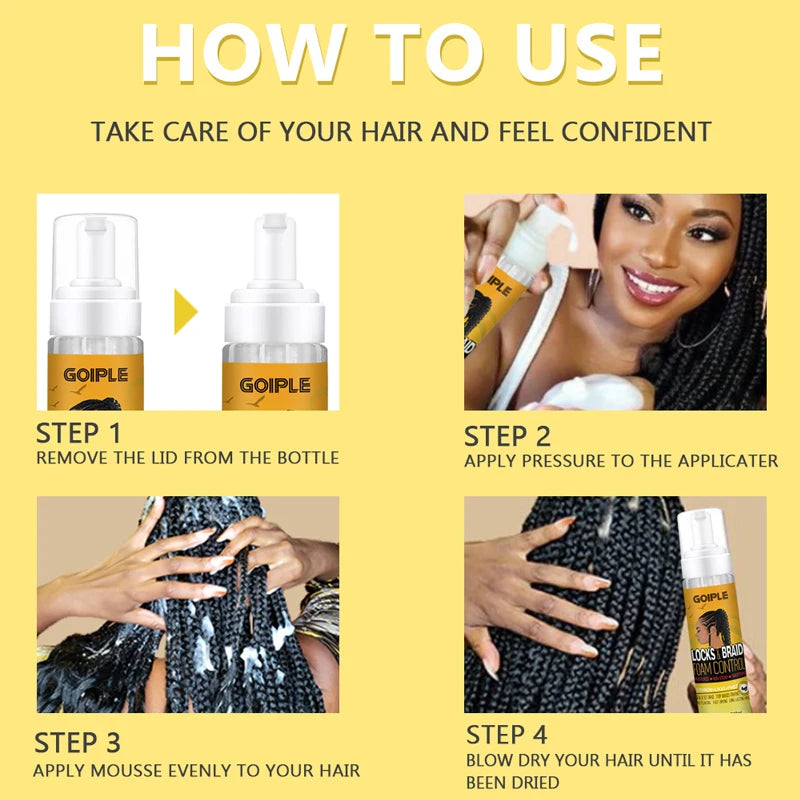 GOIPLE Hairstyle Fixative Cream Edge Control Oil Cornrow Styling Products Strong Hold Lock And Twist Foam Mousse Braid Hair Gel