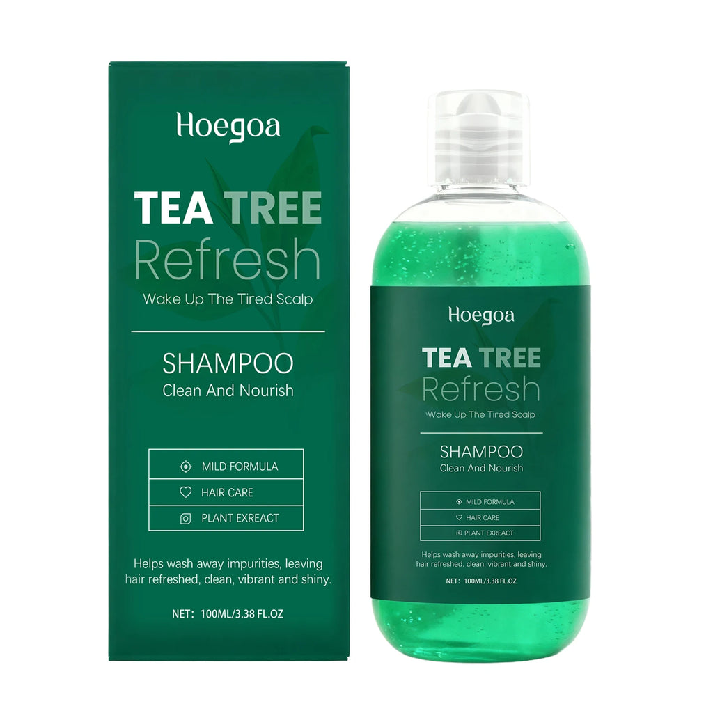 Tea Tree Oil Refreshing Hair Shampoo Deep Cleaning Nourish Scalp Remove Dandruff Reduce Breakage Frizz Smooth Hair Care Shampoo