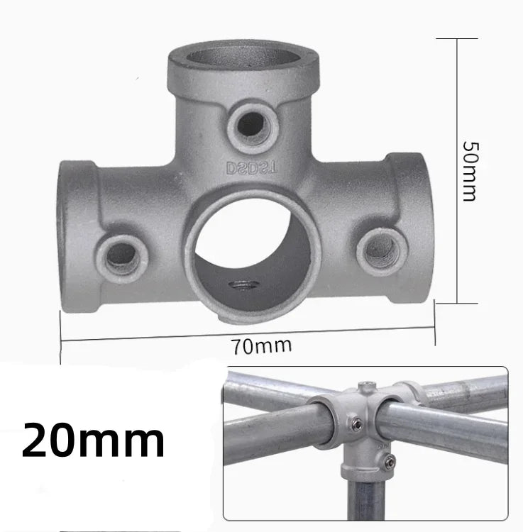 20/25mm Round Tube Pipe Joint Pipe Fitting Aluminum Alloy Steel Pipe Connectors DIY Clothes Hanger Plant Rack Shed