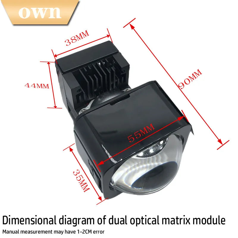 OWN DJM 1.5" MATRIX 42MM BI LED PROJECTOR LENS BILED HIGH LOW DUAL BEAM HEADLAMP MOTORCYCLE 1.5 INCH SQUARE MODULE MOTORBIKE