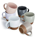 Morandi Color Ceramic Coffee Mugs Set of 6 Large,18 oz Coffee Cups with Handle, Latte Mug, Big Mug for Women, Men, Great for Te
