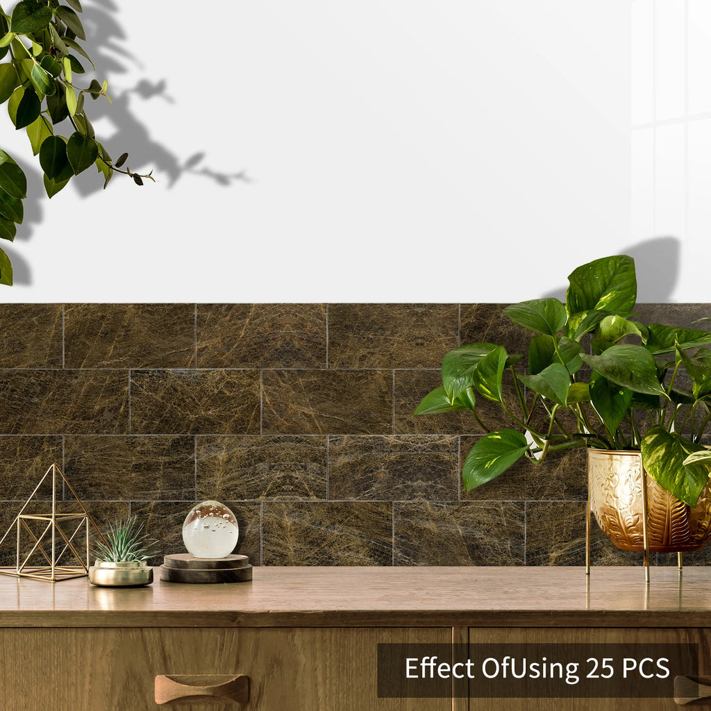 Marble Pattern Wall Sticker, 16/32/64pcs Peel & StickWall Decal, Waterproof Decorative Sticker For Home