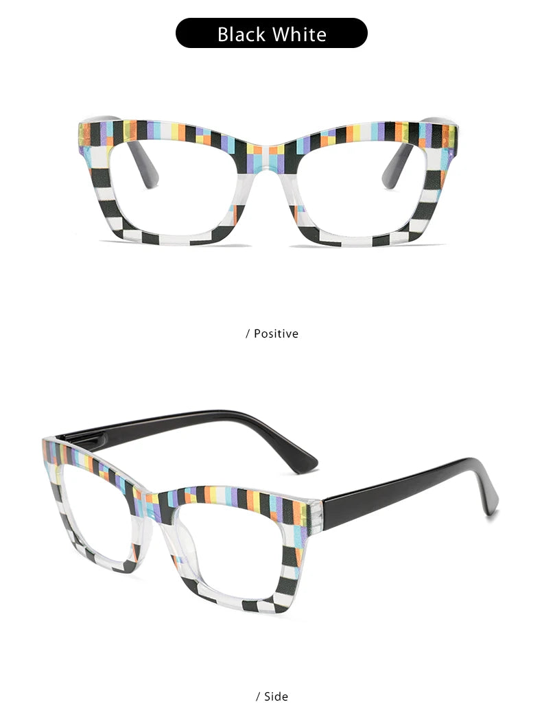Multi Colored New Dazzling Frame Women's Flat Mirror European and American Fashion High-End Feeling Plain Face Eyeglass Frame