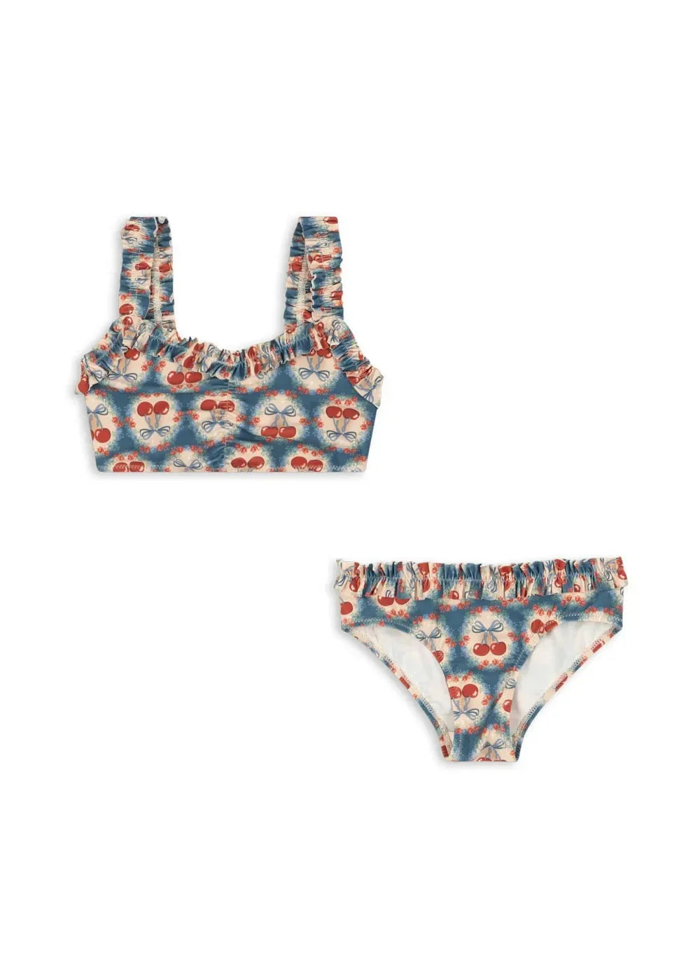 Baby Swimwear KS Brand 2026 New Summer Girls Swimsuit Cute Cherry Kids Baby Outfit Set Holiday Beach Bikini Children Clothing