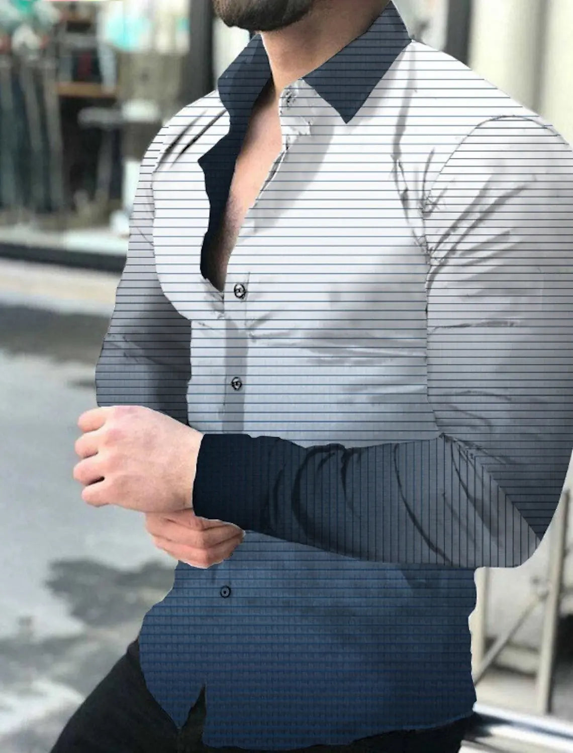 Men's Shirt Plaid Striped Graphic Prints Geometry Turndown Outdoor Street Long Sleeve Button-Down Clothing  Fashion Designer