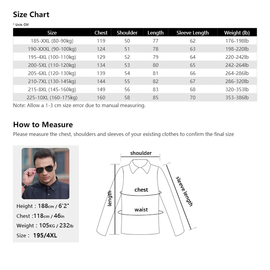 Men Shirt Casual Warm Fleece Long Sleeve Red Plus Size 6XL 7XL 8XL 10XL Oversize Formal Autumn Winter Flannel Thick High Quality