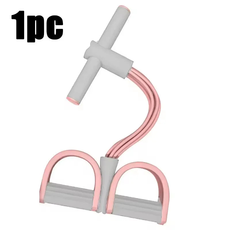 Resistance Bands 4-Tube Yoga Pedal Puller Resistance Band Elastic Pull Rope Fitness Equipment for Abdomen Waist Arm Training