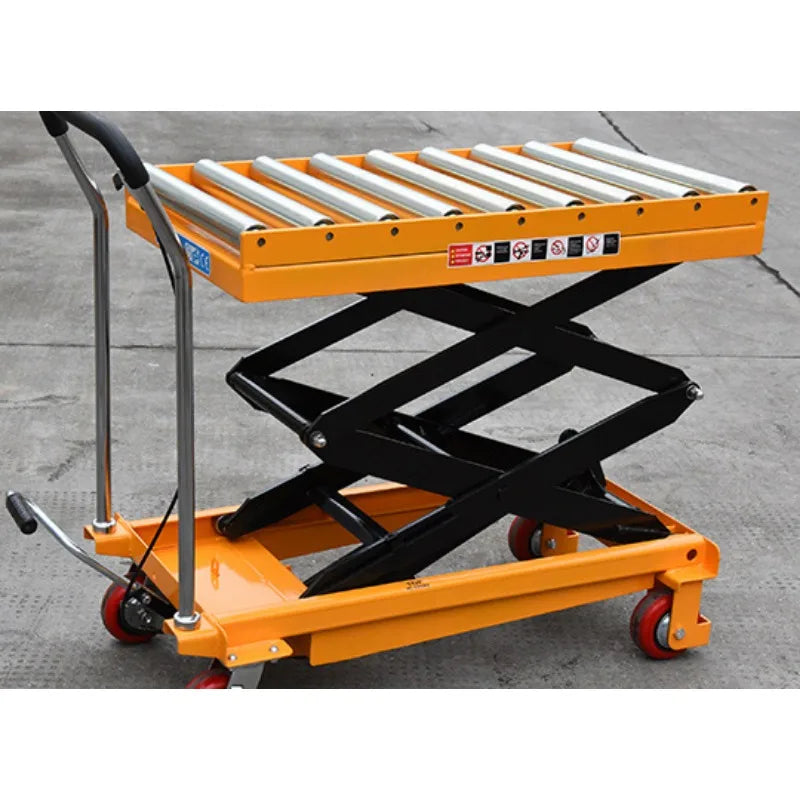 Manual hydraulic mobile lifting platform car scissors elevator mold logistics platform forklift