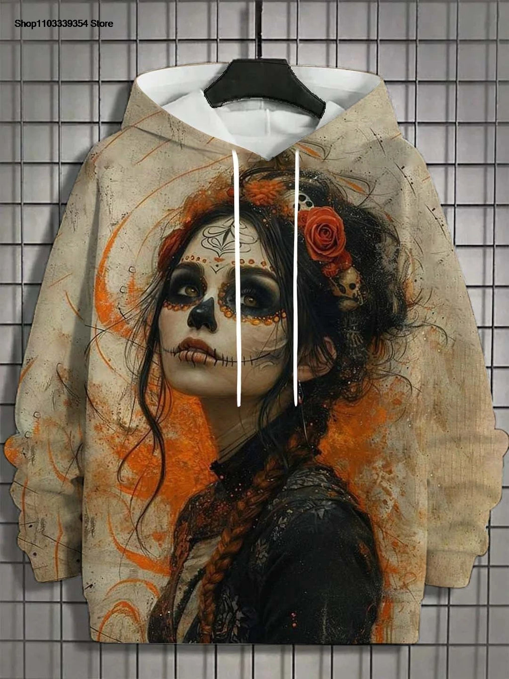 Women's Hoodie for Girls Autumn Fashion Men's Long Sleeve Tops Casual Women Clothes Horror Undead Woman Pattern 3D Unisex Tops