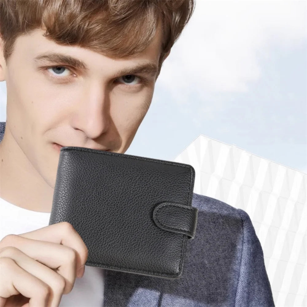 Vintage PU Leather Mens Wallets Solid Sample Style Zipper&Hasp Purse Card Holders Famous Brand High Quality Male Wallet