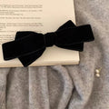 1PC Black Velvet Bow Hair Clip - Retro Elegant Hair Accessory, Large Satin Bow Design, Fashion Hair Barrette For Women