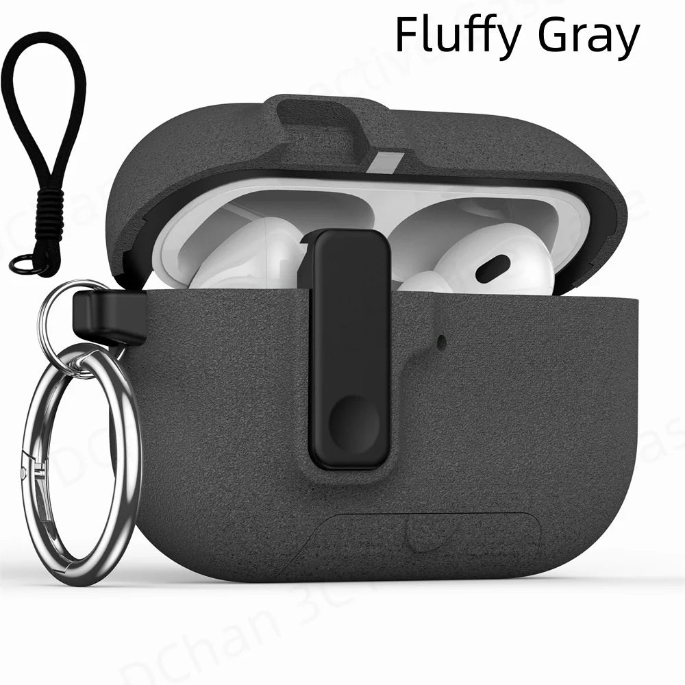 For AirPod Pro 3 Case with Keychain Lanyard Anti Loss Headphone Cover Sand Stone Switch Case for Men Women Air Pods Pro 3 Cases