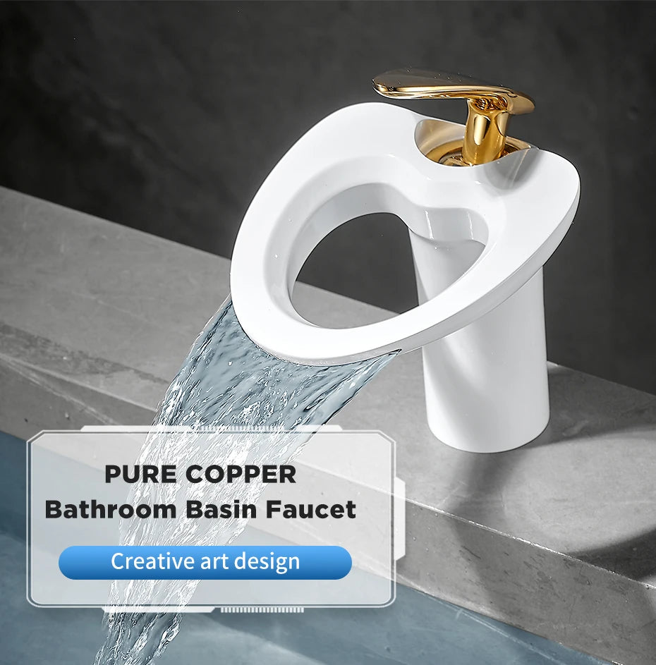 Black Basin Faucets Waterfall Bathroom Faucet Single handle Basin Mixer Tap Bath Faucet Brass Sink Water Crane Silver 855964