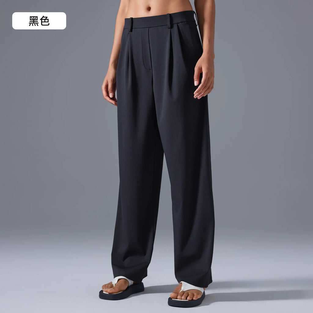 Women's Slimming Wide Leg Pants Loose Fit Breathable Thin Straight Tube Casual Sports Pants Versatile Comfortable