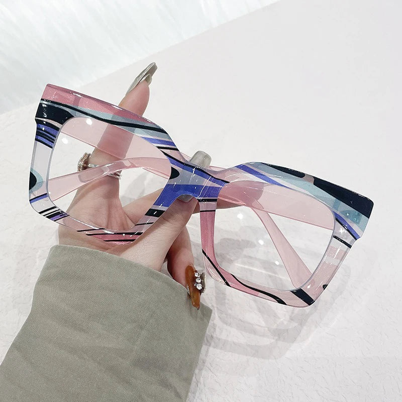 Customized Prescription Glasses Women Multi-Focal Progressive Photochromic Anti-Blue Light Myopia Hyperopia Lens Eyeglasses