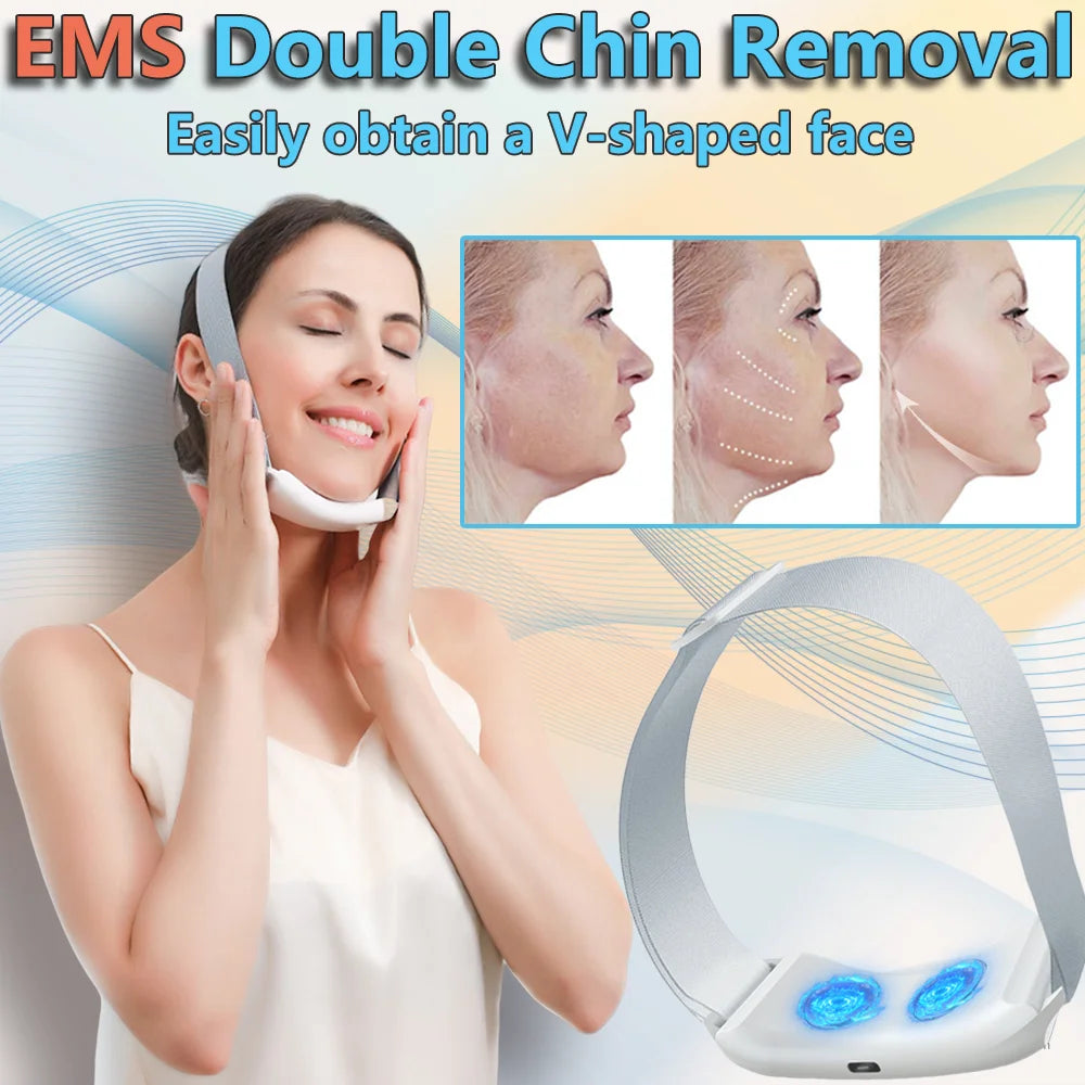 EMS Facial Massager V-Face Double Chin Reducer Face Shape Facial Lifting Machine Chin Slimmer Skin Tightening Care Beauty Device