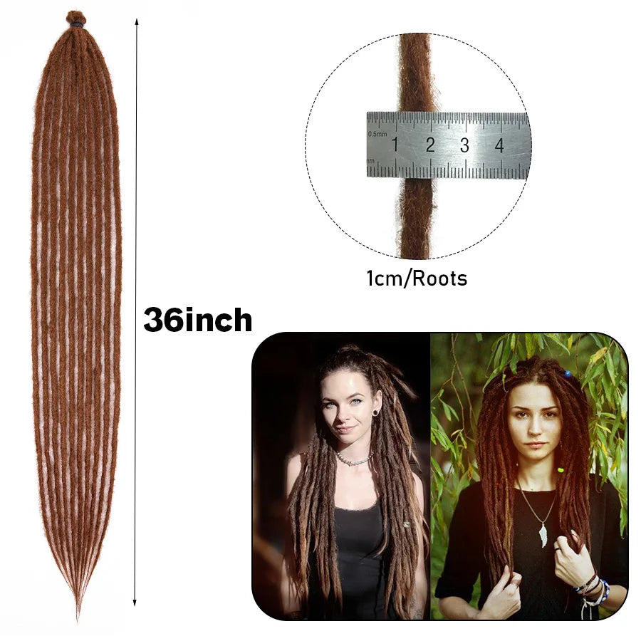 20"36Inch 5Strands Handmade Dreadlocks Extensions Ombre Synthetic Dreads Dreadlocks Twist Braiding Hair Reggae Dreads Braids 