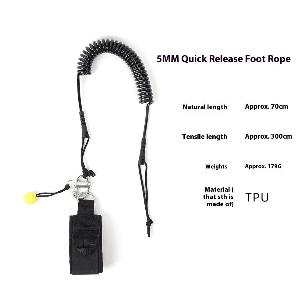 Surfboard Foot Rope Quick Release Surf Board Coiled Leash Adjustable Stand Up Paddle Board Leash Surfboard Accessories