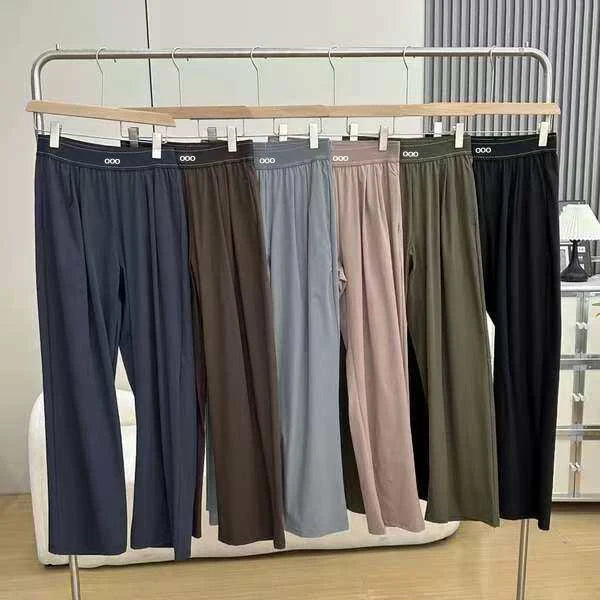 new Loose Casual Pants Women's Summer High Waist and Thin Yoga Pants Breathable Drape Straight Mouth Wide Leg Sweatpants