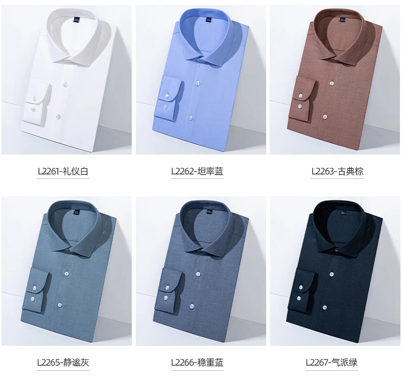 Windsor Collar French Shirt Men's Wrinkle-free Long-sleeved Twill Business Light Luxury Men's Casual Workwear Shirt for Men