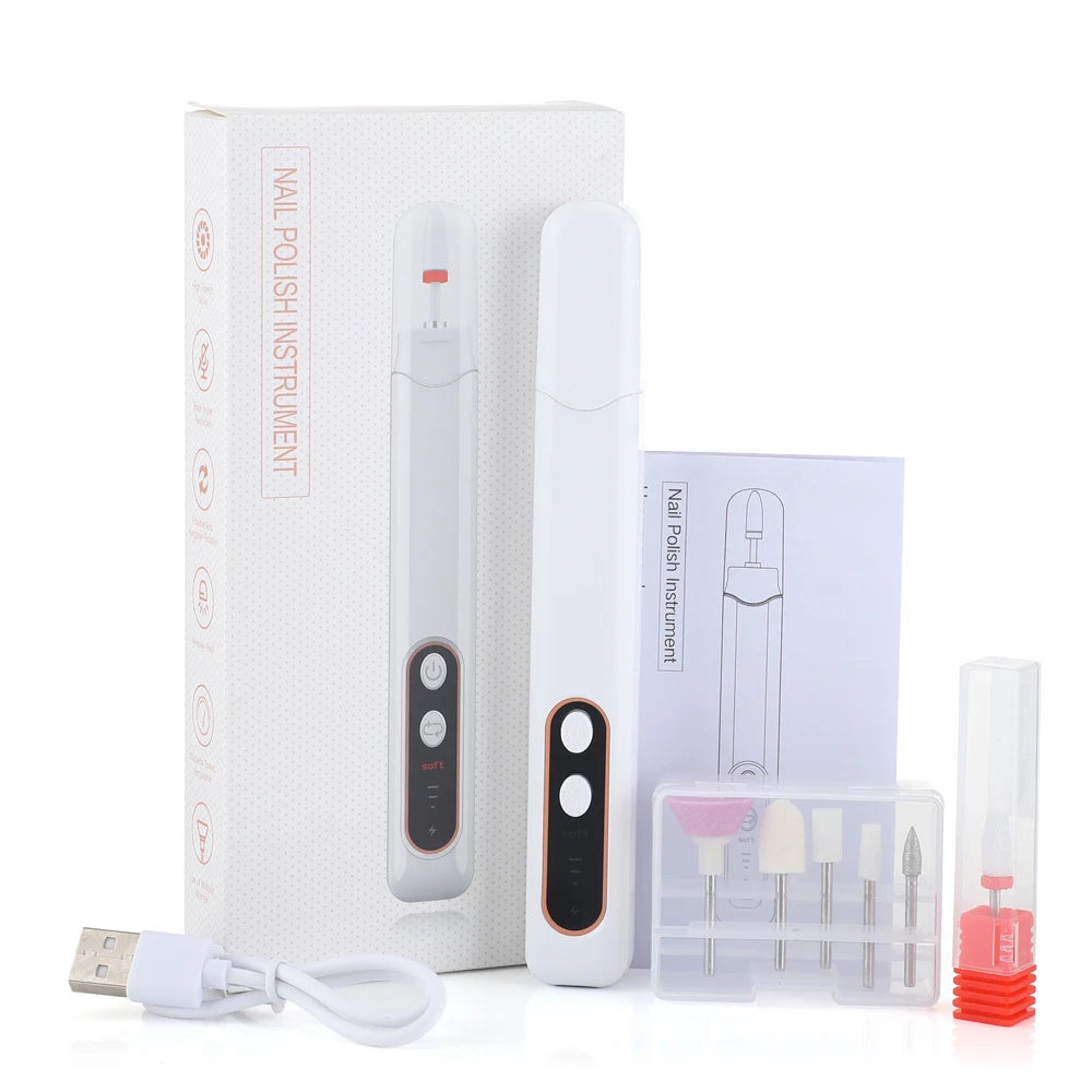 New 45000RPM Professional Electric Nail Drill Machine Low Noise Rechargeable Nail File Nails Accessories Gel Nail Polish Sander