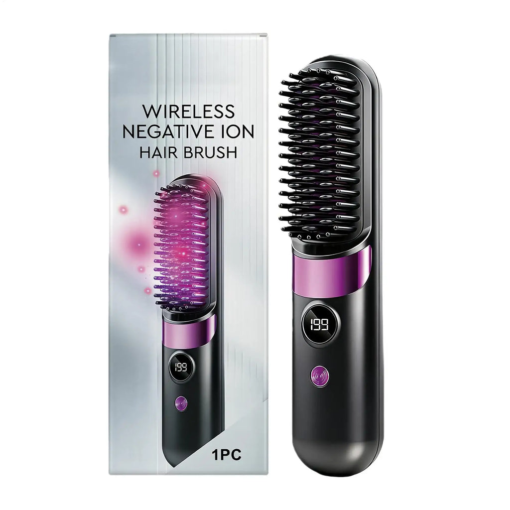 Hair Styler Straightening Hot Comb Heating Straight Hair Comb Mini Ionic Hot Comb Straightener Hair Straightening Brush