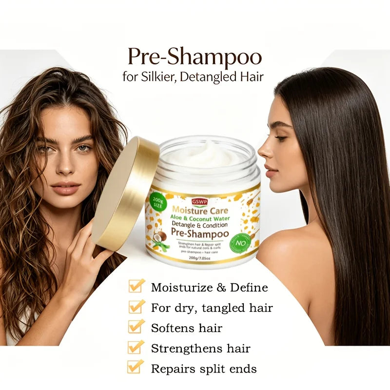 GSWP pre-shampoo Big-capacity, designed to detangle and smooth hair before washing. Ideal for dry, damaged hair.200/400g