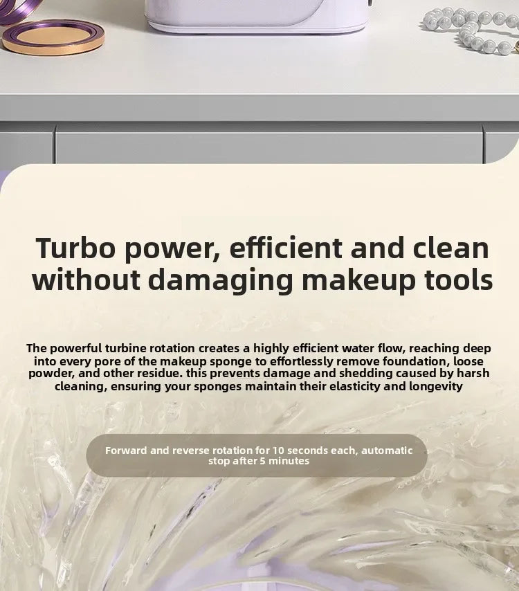 Portable Automatic Makeup Brush Cleaner Household Deep Puff Cleaning Machine Quick Cleaning of Various Beauty Tools