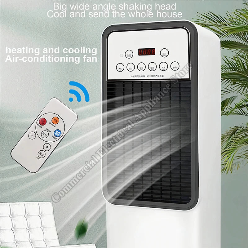 Water-Cooled Air Conditioner Fan Vertical Portable Electric Fan Household Mobile Cooling and Dual-use Heating Fan