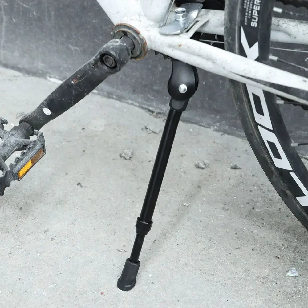 Adjustable Bike Kick Stand Heavy Duty Alloy Foot for Mountain Sports Bicycle Prop Black/Silver