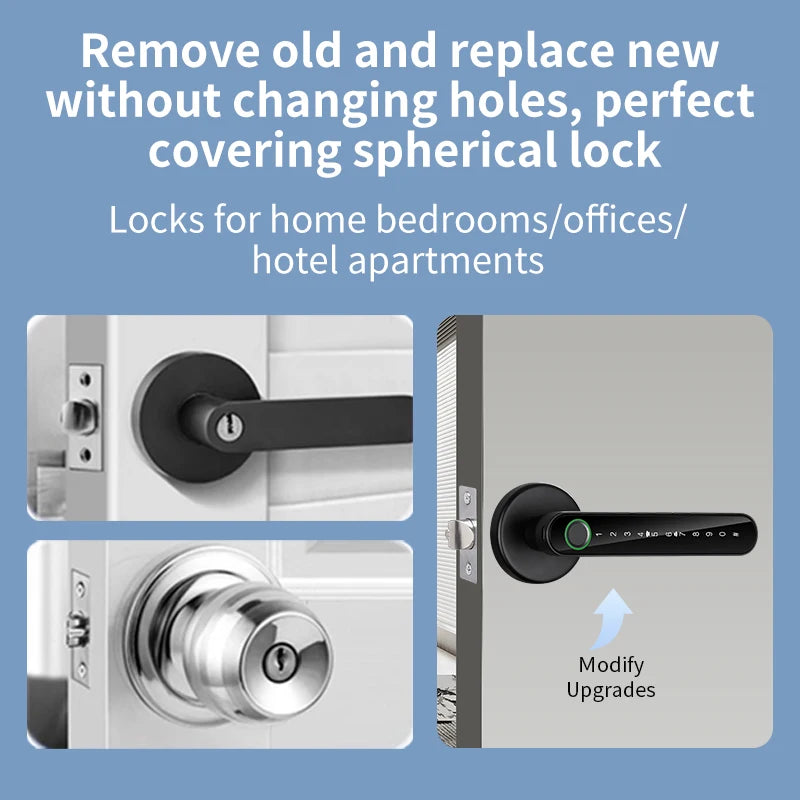 KERUI Tuya Smart Life Fingerprint Door Lock Bluetooth Electronic Lock 5-in-1 Fingerprint Password APP  Key for Home Apartment