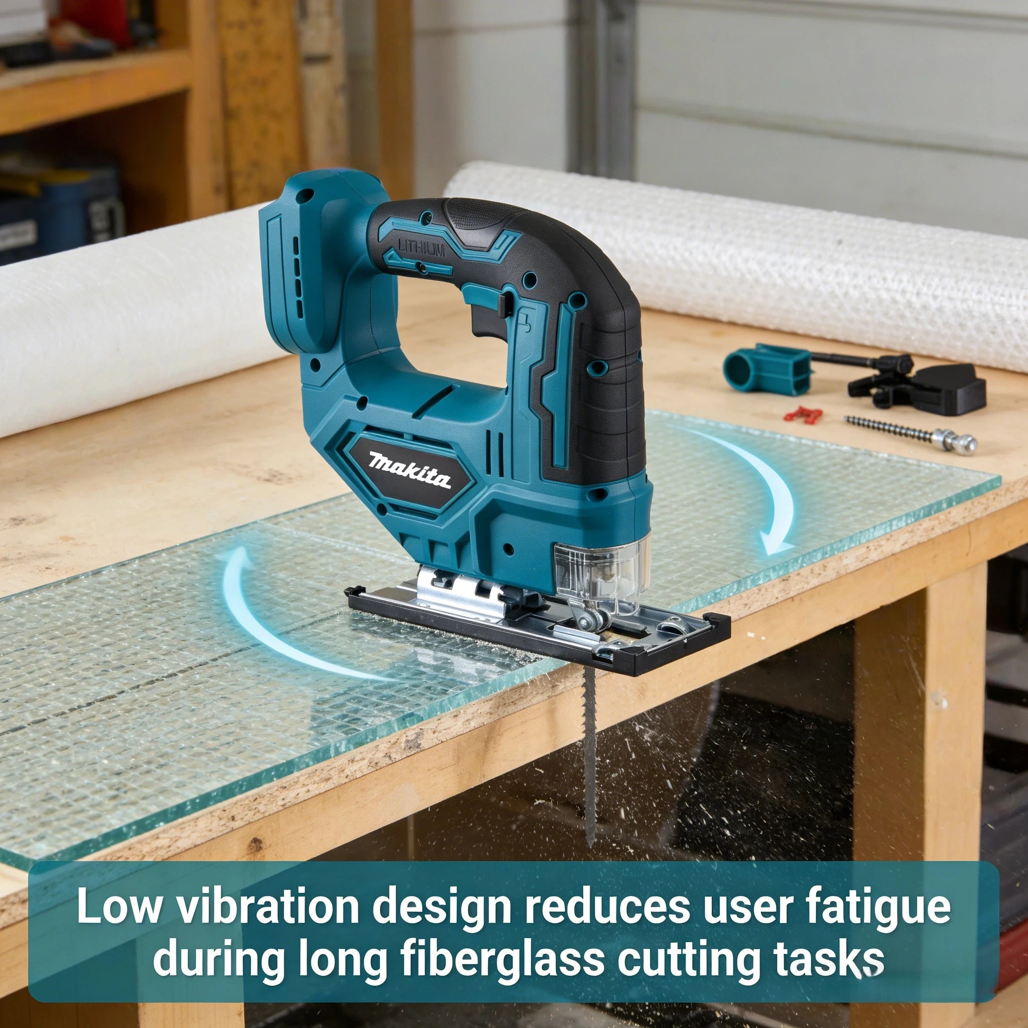 Makita DJV182Z Cordless Jigsaw: Effortlessly Handles Precise Wood and Metal Cutting,  Ergonomic Design Makes Cutting Easier