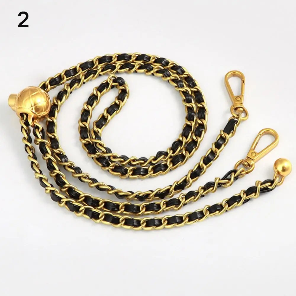 New Metal High-end Shoulder Strap Golden Balls Chain Adjustable Length Strap Replacement Shoulder Strap Non-fading Chain