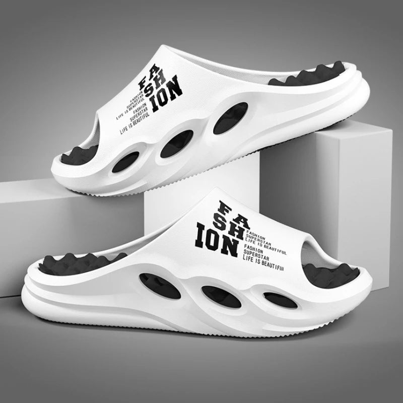 Men's Slippers Fashion Massage Slippers Summer Indoor Platform Slippers Soft Sole Beach Flip Flops Non-Slip Outdoor Men Sandals