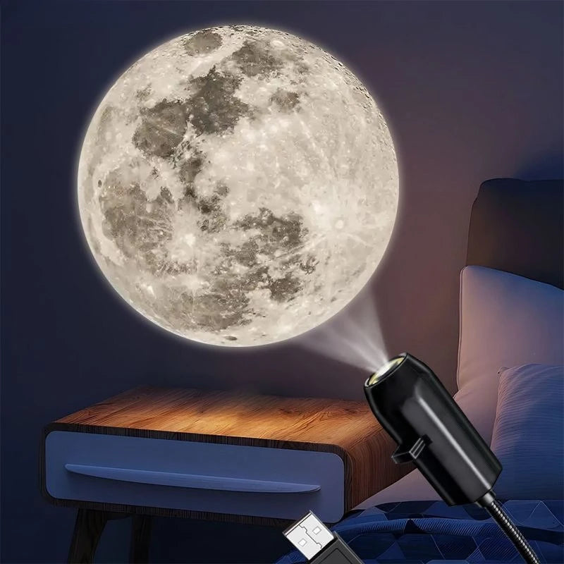 Projector Nightlight - Creative Moonlight LED Nightlight with Dimming Function, Ideal for Bedroom Decor