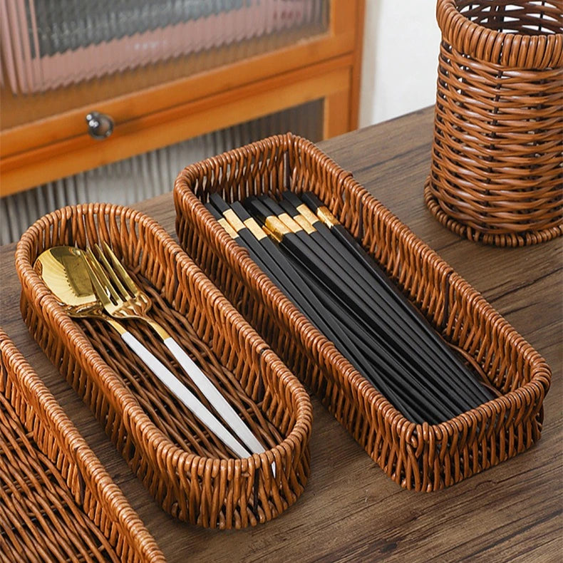 Kitchen Cutlery Storage Container Fork Spoon Chopstick Cage Household Commercial Western Restaurant Tableware Organizer