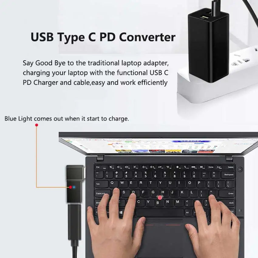 YuXi PD 100W USB Type C to Dc Power Jack Connector USB C to Universal Laptop Power Adapter Plug Converter for Asus Dell Lenovo