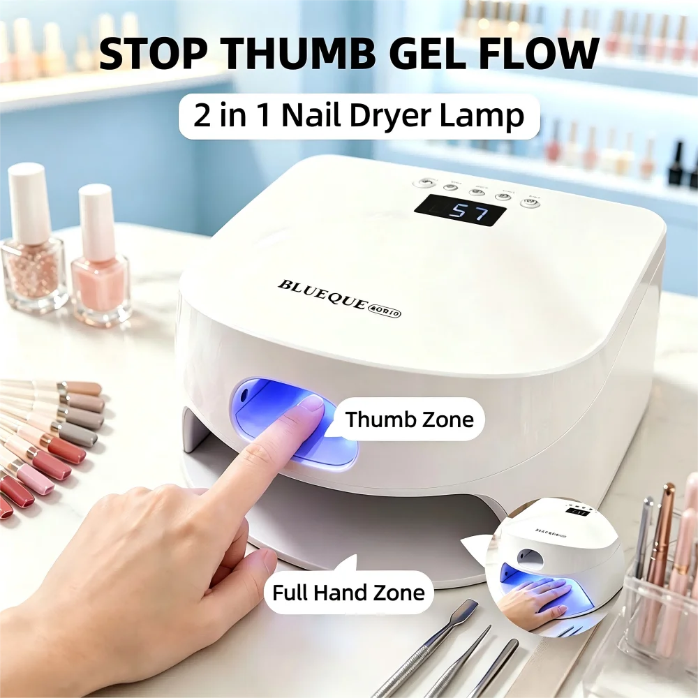 48+9 Beads Nail Dryer Thumb Full Hand Dual Lamp Single Toe Single Finger Gel Nail Curing Lamp Hand Fast Drying LED Light Dryer
