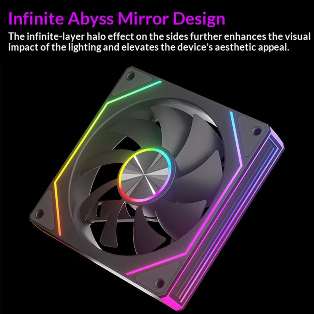 Veebyte PRISM 8 PRO PC Fan 120mm ARGB 4PIN 5V-3PIN PWM Quiet Cooling Fan 12V Large Air Volume Computer Fan 45.2CFM/800-1600RPM