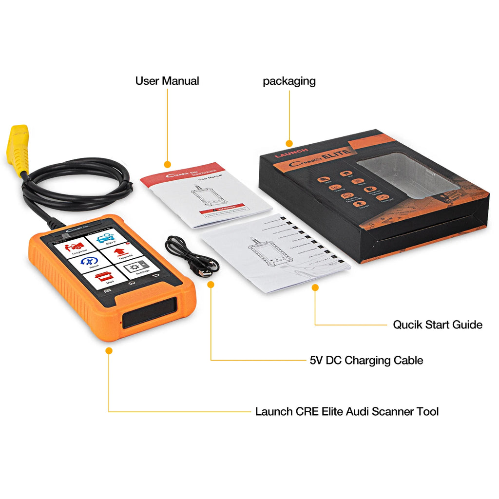 LAUNCH X431 Creader Elite Car Diagnostic Tools Professional Full System TPMS 31+ reset Function Online Coding OBD2 Scanner