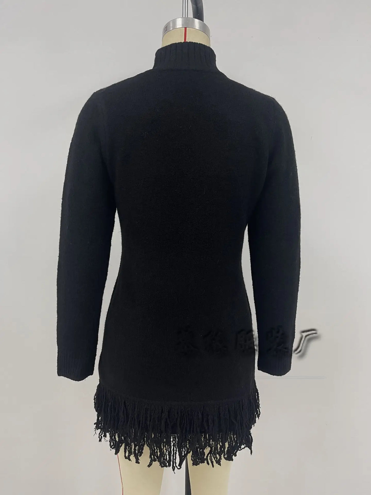 Knitted Dresses 2025 Woman High Neck Vestidos Tassel Sweater Pulls Femmes Keep Warm Homewear Solid Color Temperament Commuting